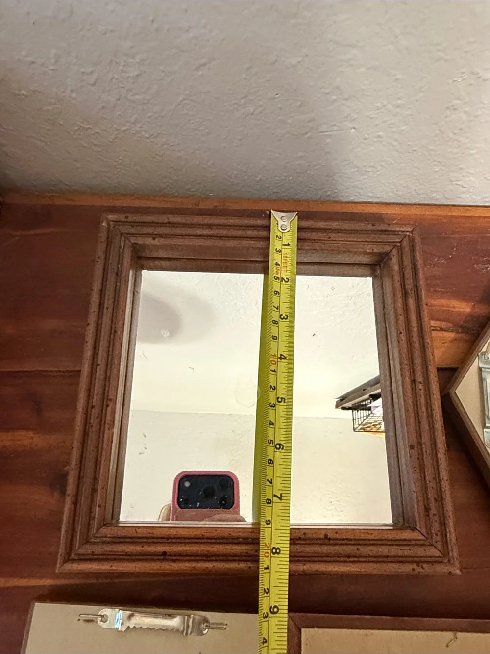 Vintage mirrors in wood frame set 5 mirrors cottagecore granny country rustic
